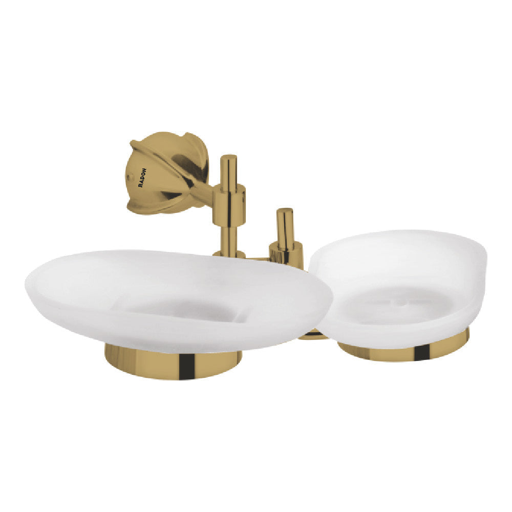 BLOOM BRASSO DUAL SOAP DISH (BRASS) - Radon India-- BLOOM BRASSO DUAL SOAP DISH (BRASS)-  Radon India