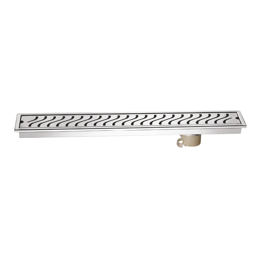 SPIRAL SHOWER CHANNEL DRAINER 24x4 (CHROME) - Radon India-- SPIRAL SHOWER CHANNEL DRAINER 24x4 (CHROME)-  Radon India